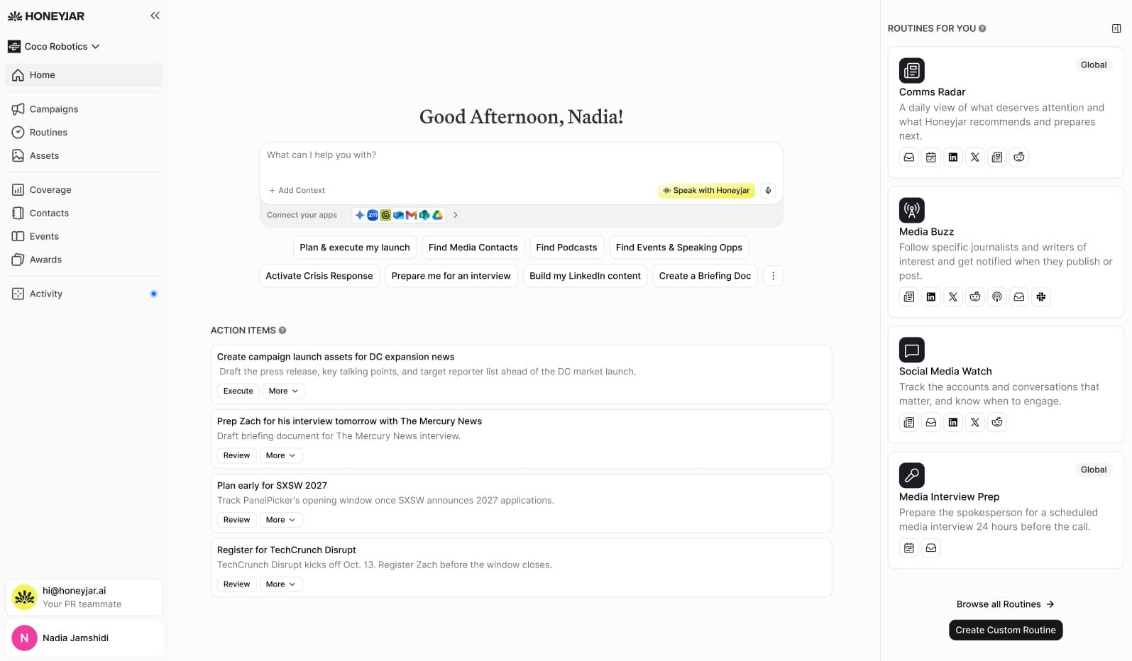Honeyjar: PR va kommunikatsiyani SI bilan avtomatlashtiruvchi platforma