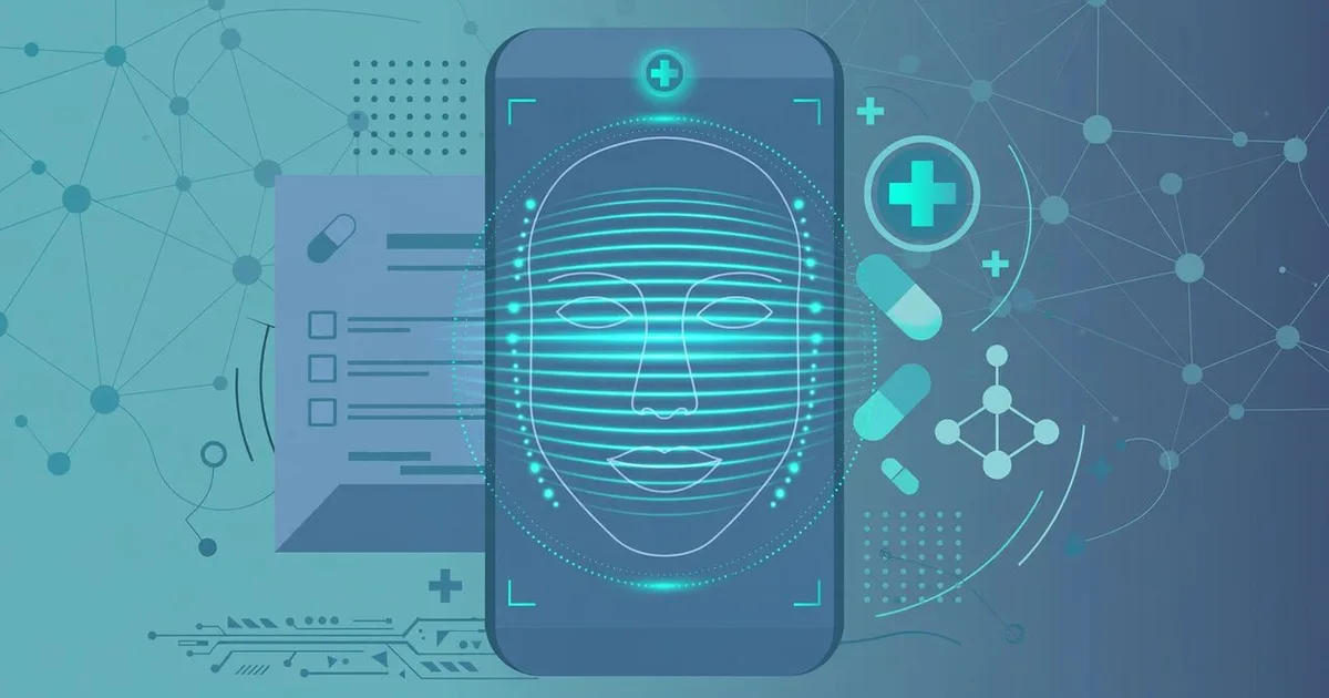 Writing a prescription with AI — editorial illustration