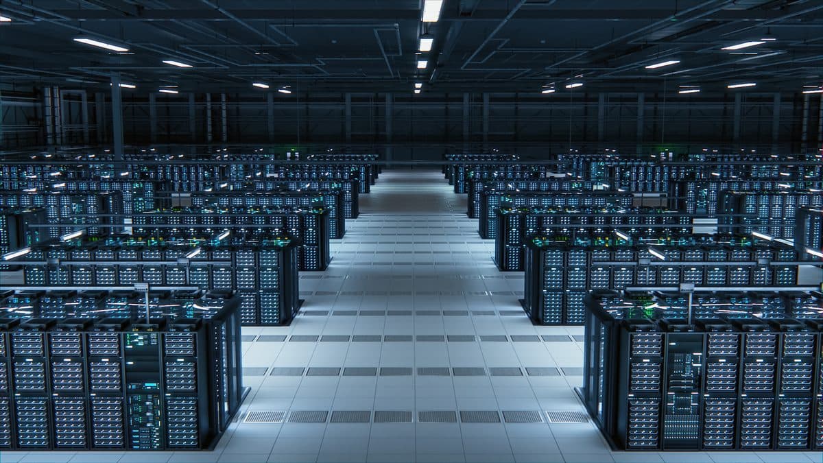 Image: a data center powering AI models (illustrative photo)